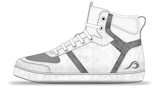 sleeco - The Indoor Sneaker. Sportlich, schick und bequem. Der erste Hausschuh im echten Sneaker Look. Inspiriert durch aktuelle, aber auch Retro-Designs, der US-Sneaker-Szene. Farblich dezent in grau und weiß.