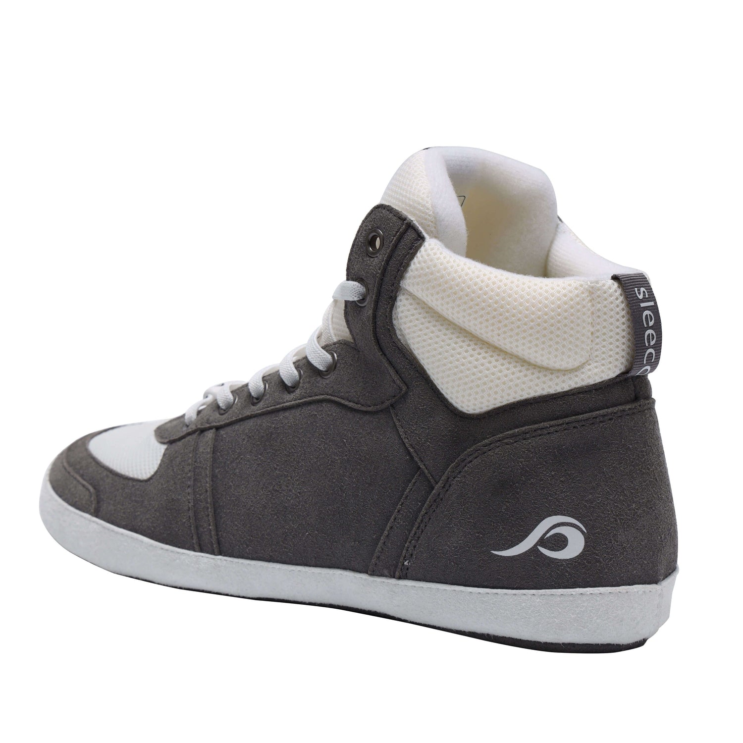 sleeco- The Indoor-Sneaker. Sportlich bequemer Hausschuh im Sneaker-Look; Farbe Grau; Seite hinten